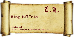 Bing Mária névjegykártya